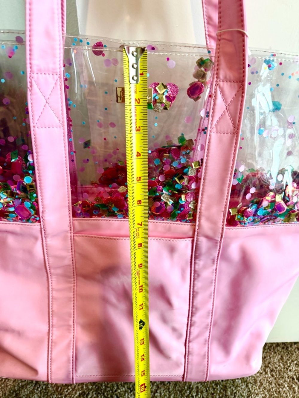 Packed Party Pink Clear Sequin Beach Pool Bag - Women's Beach & Everyday Tote - Picture 9 of 17